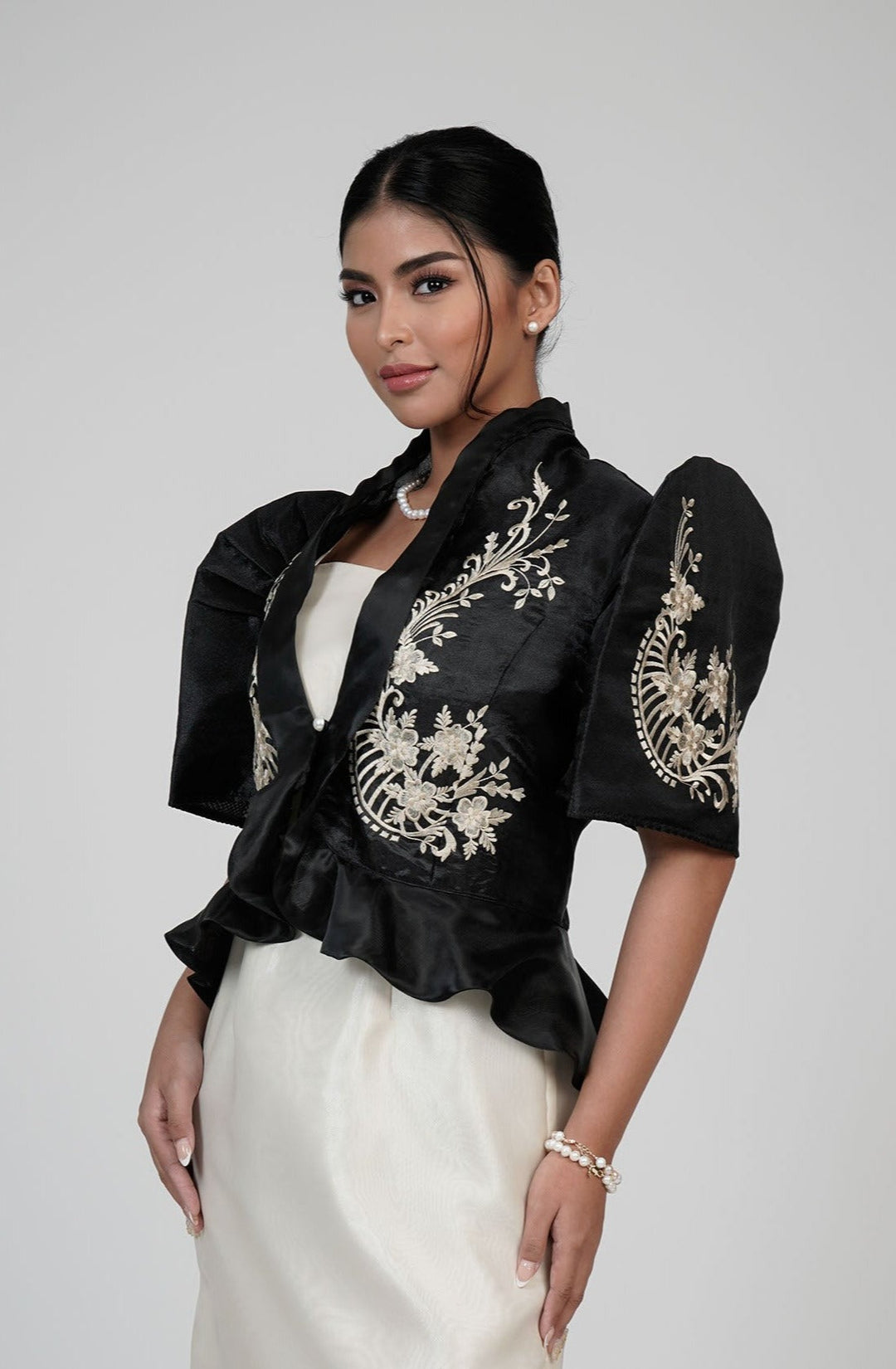 Women s Filipiniana Cocoon Bolero in Black Kultura Filipino Kultura Filipino Support Local