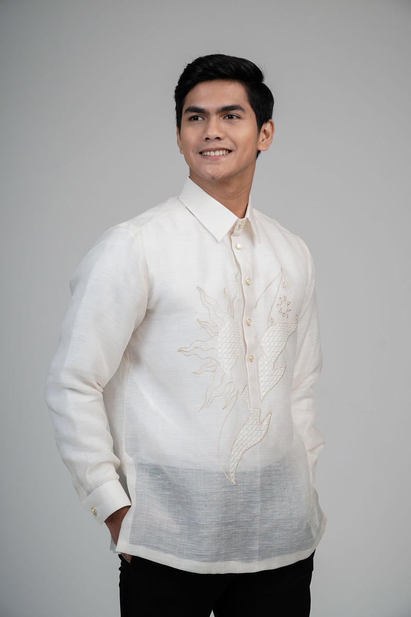 Men's Embroidered Ginoo Barong in Linen Silk – Kultura Filipino ...