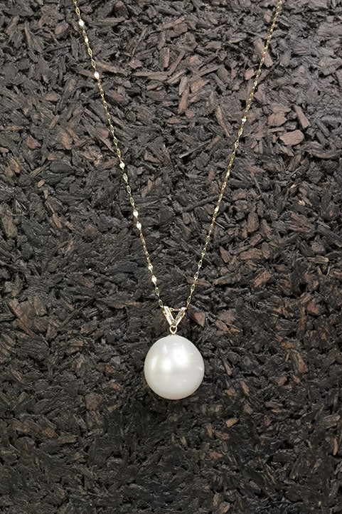 South Sea White Pearl Necklace in 18K Yellow Gold Setting Kultura Filipino Support Local