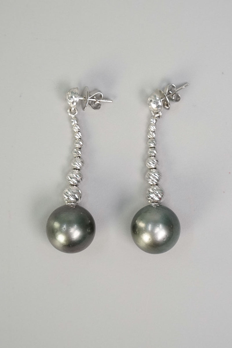 Stud Gray South Sea Pearl Earring in 14K White Gold Setting – Kultura ...