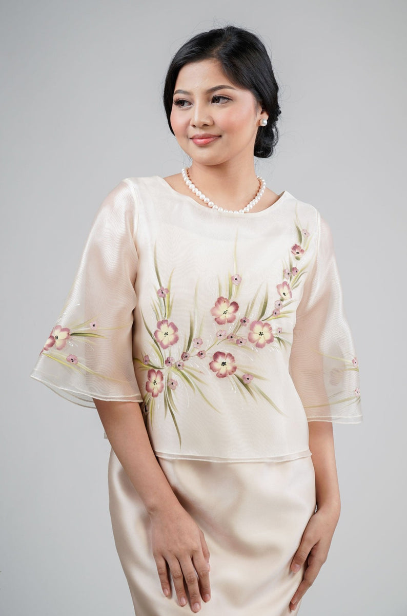 Women's Handpainted Maria Clara Organza Top – Kultura Filipino ...