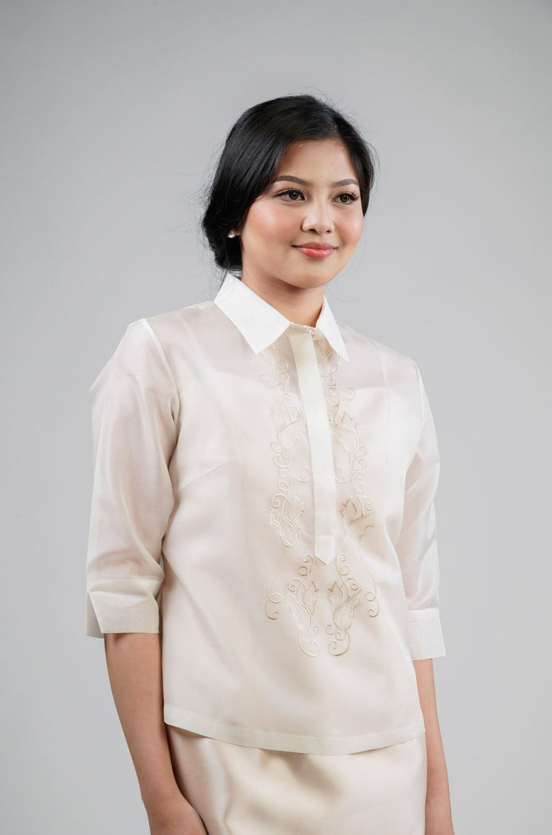 Mayumi 3/4 Sleeves Traditional Barong with Embroidery – Kultura ...